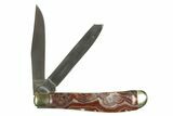 Pocket Knife With Lace Agate Inlays & Matching Base #327595-3